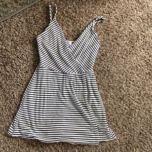 White and black striped urban outfitters x-small romper